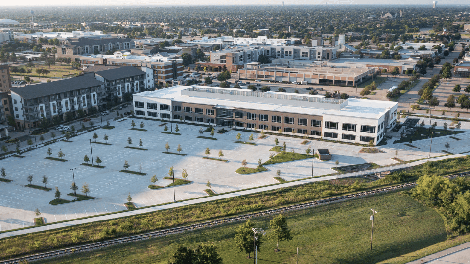 Aerial view of new Fairview Office Building in Fairview Texas