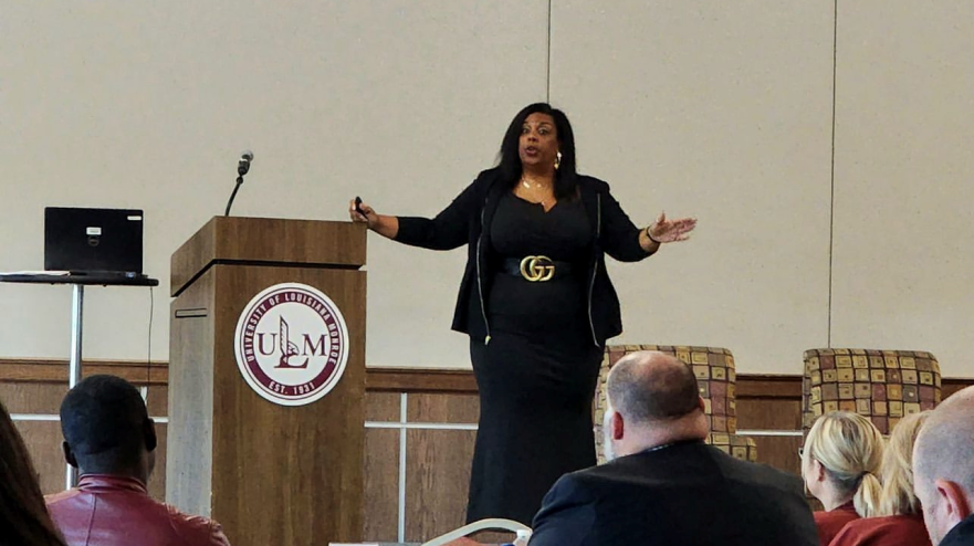 Ieshea Hollins speaking at University of Louisiana Monroe
