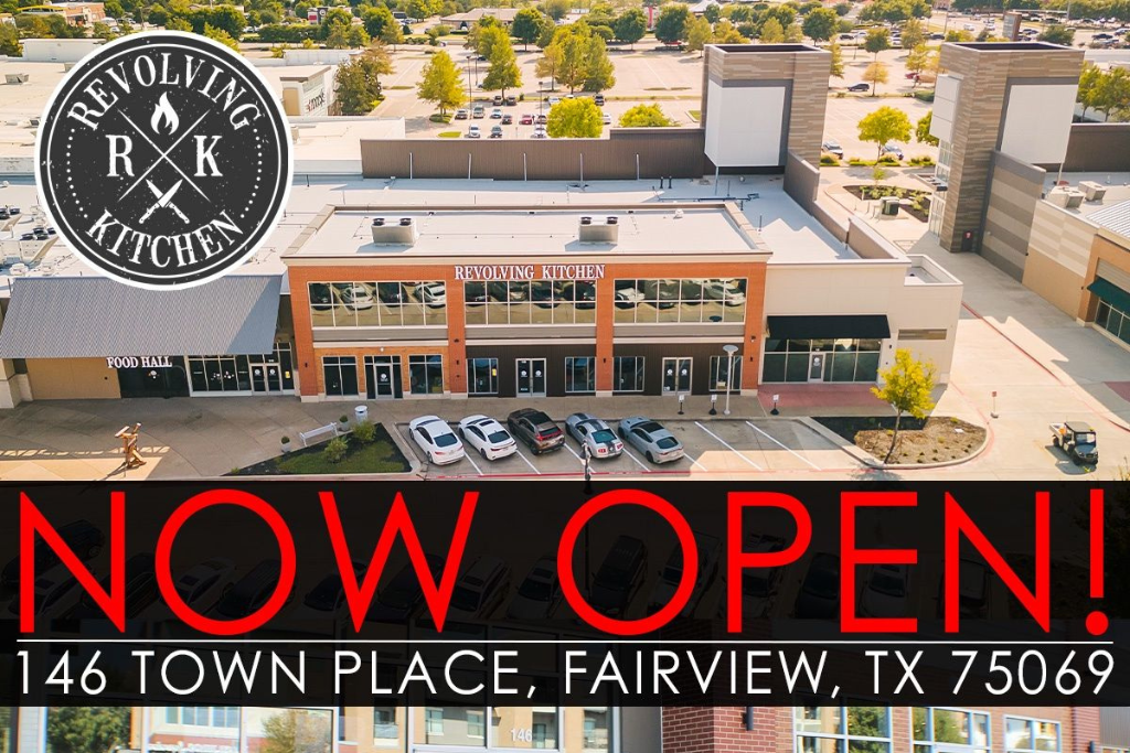 Aerial image of Revolving Kitchen in Fairview, Texas now open in Fairview Town Center