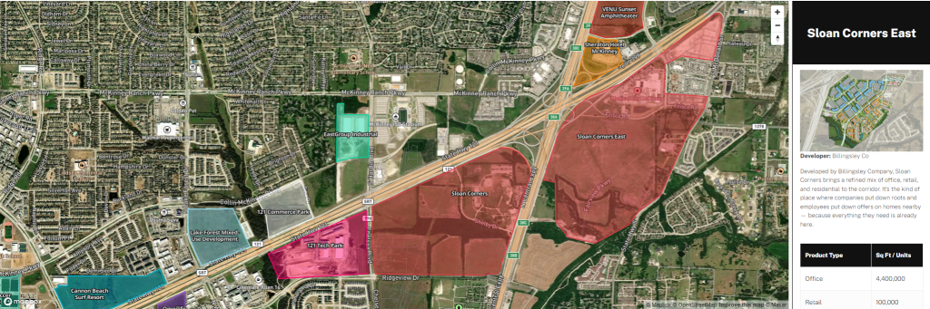 121 North growth corridor map of Fairview