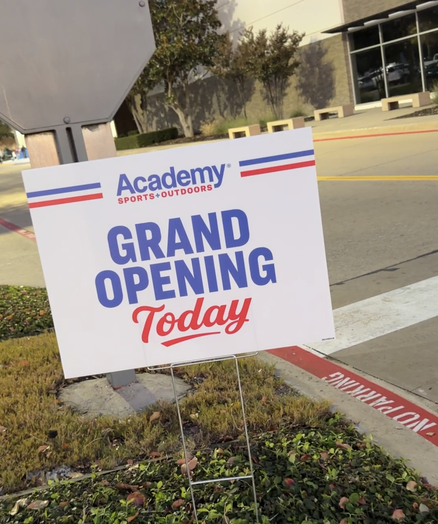 Grand Opening Sign for Fairview's Academy Sports +Outdoors. 